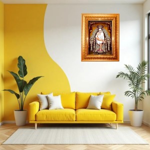 Shirdi Sai Baba Golden Designer Photo Frame | 10x14 Inch Religious Wall Hanging Frame For Home & Office Decoration | Hindu Deity Shirdi Sai Baba Spiritual Gift Item Shirdi Sai Baba Golden Designer Photo Frame | 10x14 Inch Religious Wall Hanging Frame For Home & Office Decoration | Hindu Deity Shirdi Sai Baba Spiritual Gift Item