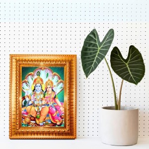 Lord Vishnu Goddess Lakshmi Golden Designer Photo Frame | 10x14 Inch Religious Wall Hanging Frame For Home & Office Decoration | Hindu Deity Lord Vishnu Goddess Lakshmi Spiritual Gift Item Lord Vishnu Goddess Lakshmi Golden Designer Photo Frame | 10x14 Inch Religious Wall Hanging Frame For Home & Office Decoration | Hindu Deity Lord Vishnu Goddess Lakshmi Spiritual Gift Item