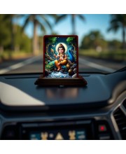 Car Desk/Table Top Lord Murugan Wooden Photo Stand 3x4 Inches, Compact & Stylish Spiritual Display For Car, Home & Office (Pack Of 1) (F14314)