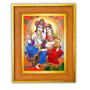 Radha Krishna Photo Frame 12x16 Inches-Brown Wooden Frame For Home, Office & Temple Decoration And Gifting (F6468) Radha Krishna Photo Frame 12x16 Inches-Brown Wooden Frame For Home, Office & Temple Decoration And Gifting (F6468)