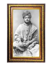 Swami Vivekananda Digital Golden Balck Color Photo Frame | Hindu Religious Wall Decor | 10x16 Inches - Inspirational Wall Art For Office, Home Decor - Ideal Spiritual Gift (F16617)