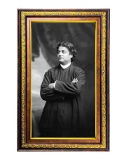 Swami Vivekananda Digital Golden Balck Color Photo Frame | Hindu Religious Wall Decor | 10x16 Inches - Inspirational Wall Art For Office, Home Decor - Ideal Spiritual Gift (F16616)