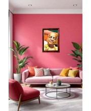 Sri Srila Prabhupada Photo Frame For Wall & Table | 7x9 Inch Golden Cherry Finish | Decorative Sri Srila Prabhupada Photo Frame For Home, Office & Pooja Room (F11532)