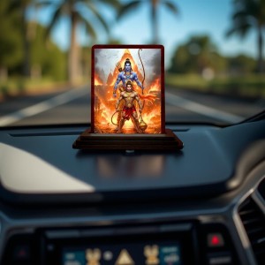 Car Desk/Table Top Lord Rama And Hanuman Wooden Photo Stand 3x4 Inches, Compact & Stylish Spiritual Display For Car, Home & Office (Pack Of 1) (F14307) Car Desk/Table Top Lord Rama And Hanuman Wooden Photo Stand 3x4 Inches, Compact & Stylish Spiritual Display For Car, Home & Office (Pack Of 1) (F14307)