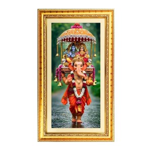 Lord Ganesh Digital Golden Color Photo Frame | Hindu Religious Wall Decor | 10x17 Inches - Inspirational Wall Art For Office, Home Decor - Ideal Spiritual Gift (F10189) Lord Ganesh Digital Golden Color Photo Frame | Hindu Religious Wall Decor | 10x17 Inches - Inspirational Wall Art For Office, Home Decor - Ideal Spiritual Gift (F10189)