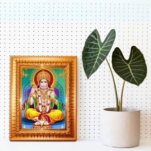 Lord Hanuman Golden Designer Photo Frame | 18x22 Inch Religious Wall Hanging Frame For Home & Office Decoration | Hindu Deity Spiritual Gift Item Lord Hanuman Golden Designer Photo Frame | 18x22 Inch Religious Wall Hanging Frame For Home & Office Decoration | Hindu Deity Spiritual Gift Item