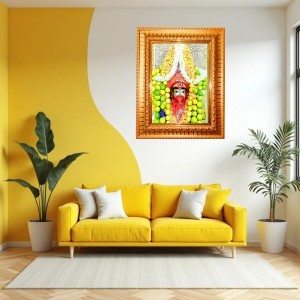Joy Maa Tara Golden Designer Photo Frame | 10x14 Inch Religious Wall Hanging Frame For Home & Office Decoration | Hindu Deity Spiritual Gift Item