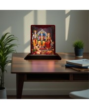 Car Desk/Table Top Lord RamSiya Wooden Photo Stand 3x4 Inches, Compact & Stylish Spiritual Display For Car, Home & Office (Pack Of 1) (F15192)