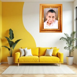 Mirra Alfassa Golden Designer Photo Frame | 16x20 Inch Religious Wall Hanging Frame For Home & Office Decoration | Hindu Deity Spiritual Gift Item Mirra Alfassa Golden Designer Photo Frame | 16x20 Inch Religious Wall Hanging Frame For Home & Office Decoration | Hindu Deity Spiritual Gift Item