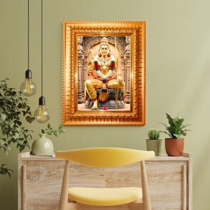 Jai Shree Ram Golden Designer Photo Frame | 18x22 Inch Religious Wall Hanging Frame For Home & Office Decoration | Hindu Deity Spiritual Gift Item