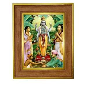 Sri Sathya Narayana Swami Photo Frame 10x14 Inches-Brown Wooden Frame For Home, Office & Temple Decoration And Gifting (F6236) Sri Sathya Narayana Swami Photo Frame 10x14 Inches-Brown Wooden Frame For Home, Office & Temple Decoration And Gifting (F6236)