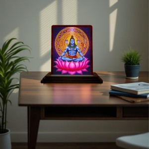 Car Desk/Table Top Lord Shankar Wooden Photo Stand 3x4 Inches, Compact & Stylish Spiritual Display For Car, Home & Office (Pack Of 1) (F15066) Car Desk/Table Top Lord Shankar Wooden Photo Stand 3x4 Inches, Compact & Stylish Spiritual Display For Car, Home & Office (Pack Of 1) (F15066)