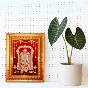 Tirupati Balaji Golden Designer Photo Frame | 10x14 Inch Religious Wall Hanging Frame For Home & Office Decoration | Hindu Deity Tirupati Balaji Spiritual Gift Item Tirupati Balaji Golden Designer Photo Frame | 10x14 Inch Religious Wall Hanging Frame For Home & Office Decoration | Hindu Deity Tirupati Balaji Spiritual Gift Item