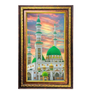 Mosque Digital Golden Balck Color Photo Frame | Hindu Religious Wall Decor | 10x16 Inches - Inspirational Wall Art For Office, Home Decor - Ideal Spiritual Gift (F16755)