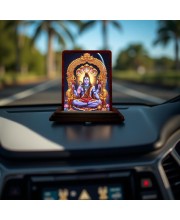 Car Desk/Table Top Lord Shiva Wooden Photo Stand 3x4 Inches, Compact & Stylish Spiritual Display For Car, Home & Office (Pack Of 1) (F14310)