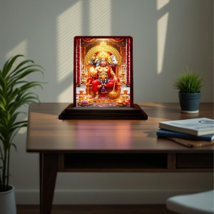 Car Desk/Table Top Lord Hanuman Wooden Photo Stand 3x4 Inches, Compact & Stylish Spiritual Display For Car, Home & Office (Pack Of 1) (F15186) Car Desk/Table Top Lord Hanuman Wooden Photo Stand 3x4 Inches, Compact & Stylish Spiritual Display For Car, Home & Office (Pack Of 1) (F15186)