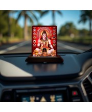 Car Desk/Table Top Lord Shiva Wooden Photo Stand 3x4 Inches, Compact & Stylish Spiritual Display For Car, Home & Office (Pack Of 1) (F14533)