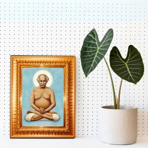 Lahiri Mahasaya Golden Designer Photo Frame | 14x18 Inch Religious Wall Hanging Frame For Home & Office Decoration | Hindu Deity Spiritual Gift Item Lahiri Mahasaya Golden Designer Photo Frame | 14x18 Inch Religious Wall Hanging Frame For Home & Office Decoration | Hindu Deity Spiritual Gift Item