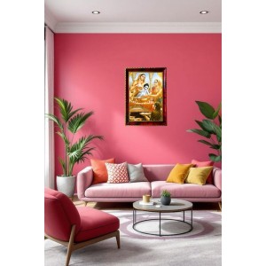 Shri Krishna Janmashtami Photo Frame For Wall & Table | 7x9 Inch Golden Cherry Finish | Decorative Shri Krishna Janmashtami Photo Frame For Home, Office & Pooja Room (F11355)