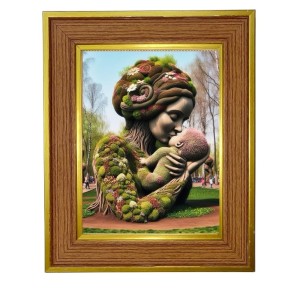 Mother Nature Photo Frame 10x14 Inches-Brown Wooden Frame For Home, Office & Temple Decoration And Gifting (F6420)