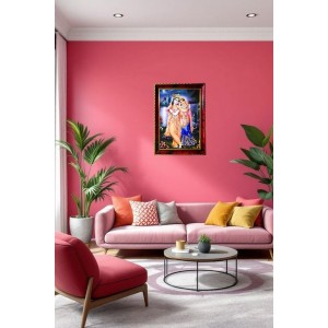 Radha Krishna Photo Frame For Wall & Table | 7x9 Inch Golden Cherry Finish | Decorative Radha Krishna Photo Frame For Home, Office & Pooja Room (F11821) Radha Krishna Photo Frame For Wall & Table | 7x9 Inch Golden Cherry Finish | Decorative Radha Krishna Photo Frame For Home, Office & Pooja Room (F11821)