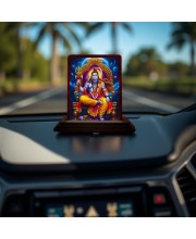 Car Desk/Table Top Lord Shiva Wooden Photo Stand 3x4 Inches, Compact & Stylish Spiritual Display For Car, Home & Office (Pack Of 1) (F14184)