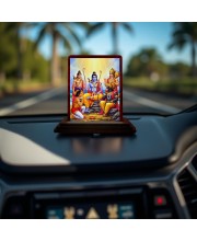 Car Desk/Table Top Lord Rama Lakshmana Hanuman Wooden Photo Stand 3x4 Inches, Compact & Stylish Spiritual Display For Car, Home & Office (Pack Of 1) (F14188)