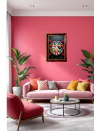 Lord Jagannath Photo Frame For Wall & Table | 7x9 Inch Golden Cherry Finish | Decorative Lord Jagannath Photo Frame For Home, Office & Pooja Room (F11416)