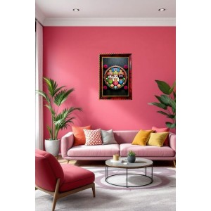 Lord Jagannath Photo Frame For Wall & Table | 7x9 Inch Golden Cherry Finish | Decorative Lord Jagannath Photo Frame For Home, Office & Pooja Room (F11416)