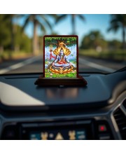 Car Desk/Table Top Lord Shiva Wooden Photo Stand 3x4 Inches, Compact & Stylish Spiritual Display For Car, Home & Office (Pack Of 1) (F14534)
