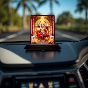 Car Desk/Table Top Lord Hanuman Wooden Photo Stand 3x4 Inches, Compact & Stylish Spiritual Display For Car, Home & Office (Pack Of 1) (F15186) Car Desk/Table Top Lord Hanuman Wooden Photo Stand 3x4 Inches, Compact & Stylish Spiritual Display For Car, Home & Office (Pack Of 1) (F15186)