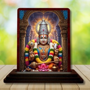 Car Desk/Table Top Tirupati Balaji Wooden Photo Stand 3x4 Inches, Compact & Stylish Spiritual Display For Car, Home & Office (Pack Of 1) (F15136)