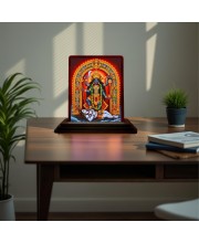 Car Desk/Table Top Maa Kali Wooden Photo Stand 3x4 Inches, Compact & Stylish Spiritual Display For Car, Home & Office (Pack Of 1) (F15093)