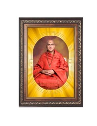Swami Avdheshanand Giri Spiritual Guru Digital Photo In Designer Frame, Size 16x20 Inch | Hindu Religious Picture For Home Temple, Office & Gift | Wall Art & Pooja Decor (F10449)