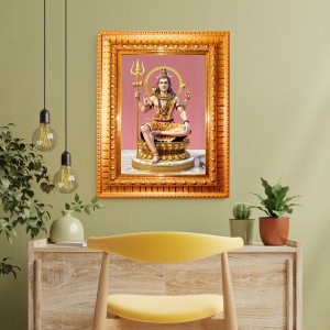 Lord Shiva Golden Designer Photo Frame | 10x14 Inch Religious Wall Hanging Frame For Home & Office Decoration | Hindu Deity Spiritual Gift Item Lord Shiva Golden Designer Photo Frame | 10x14 Inch Religious Wall Hanging Frame For Home & Office Decoration | Hindu Deity Spiritual Gift Item