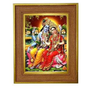 Lord Vishnu & Lakshmi Photo Frame 10x14 Inches-Brown Wooden Frame For Home, Office & Temple Decoration And Gifting (F6252) Lord Vishnu & Lakshmi Photo Frame 10x14 Inches-Brown Wooden Frame For Home, Office & Temple Decoration And Gifting (F6252)