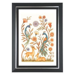 Peacocks, Deer, And Flowers Photo Wall & Table Frame | 10x14 Inch Black Designer | Perfect For Gifting & Home Decor (F9662) Peacocks, Deer, And Flowers Photo Wall & Table Frame | 10x14 Inch Black Designer | Perfect For Gifting & Home Decor (F9662)