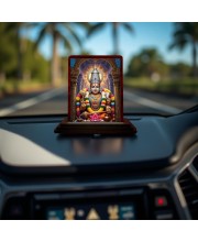 Car Desk/Table Top Sri Venkateshwara Swamy Wooden Photo Stand 3x4 Inches, Compact & Stylish Spiritual Display For Car, Home & Office (Pack Of 1) (F14238)