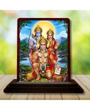 Car Desk/Table Top Lord RamSiya Wooden Photo Stand 3x4 Inches, Compact & Stylish Spiritual Display For Car, Home & Office (Pack Of 1) (F15185)
