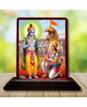 Car Desk/Table Top Lord Ram Wooden Photo Stand 3x4 Inches, Compact & Stylish Spiritual Display For Car, Home & Office (Pack Of 1) (F15147)