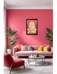Lord Ganapathi Photo Frame For Wall & Table | 7x9 Inch Golden Cherry Finish | Decorative Lord Ganapathi Photo Frame For Home, Office & Pooja Room (F11822)