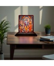 Car Desk/Table Top Lord Ram Siya Wooden Photo Stand 3x4 Inches, Compact & Stylish Spiritual Display For Car, Home & Office (Pack Of 1) (F15141)