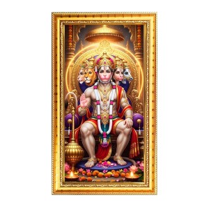 Panchamukhi Hanuman Digital Golden Color Photo Frame | Hindu Religious Wall Decor | 8x15 Inches - Inspirational Wall Art For Office, Home Decor - Ideal Spiritual Gift (F10336) Panchamukhi Hanuman Digital Golden Color Photo Frame | Hindu Religious Wall Decor | 8x15 Inches - Inspirational Wall Art For Office, Home Decor - Ideal Spiritual Gift (F10336)