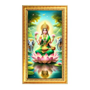 Mata Lakhsmi Digital Golden Color Photo Frame | Hindu Religious Wall Decor | 12x19 Inches - Inspirational Wall Art For Office, Home Decor - Ideal Spiritual Gift (F10314) Mata Lakhsmi Digital Golden Color Photo Frame | Hindu Religious Wall Decor | 12x19 Inches - Inspirational Wall Art For Office, Home Decor - Ideal Spiritual Gift (F10314)
