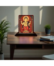 Car Desk/Table Top Lord Ganesha Wooden Photo Stand 3x4 Inches, Compact & Stylish Spiritual Display For Car, Home & Office (Pack Of 1) (F15164)
