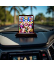Car Desk/Table Top Lord Hanuman Wooden Photo Stand 3x4 Inches, Compact & Stylish Spiritual Display For Car, Home & Office (Pack Of 1) (F14135)