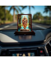 Car Desk/Table Top Lord Balaji Wooden Photo Stand 3x4 Inches, Compact & Stylish Spiritual Display For Car, Home & Office (Pack Of 1) (F14379)