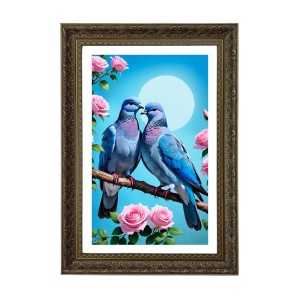Two Blue Pigeons Big Photo Frame - 20x28 Inches For Home,Temple & Office Decoration (F10677) Two Blue Pigeons Big Photo Frame - 20x28 Inches For Home,Temple & Office Decoration (F10677)