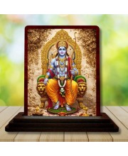 Car Desk/Table Top Lord Rama Wooden Photo Stand 3x4 Inches, Compact & Stylish Spiritual Display For Car, Home & Office (Pack Of 1) (F14280)