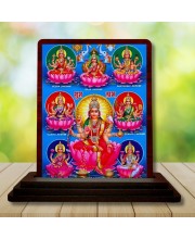 Car Desk/Table Top Maa Laxmi Wooden Photo Stand 3x4 Inches, Compact & Stylish Spiritual Display For Car, Home & Office (Pack Of 1) (F15072)